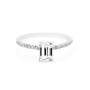 White Topaz & Diamond Gemstone Solid 14k White Gold Ring