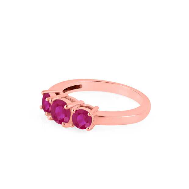 Ruby Gemstone Solid 14k Rose Gold Ring