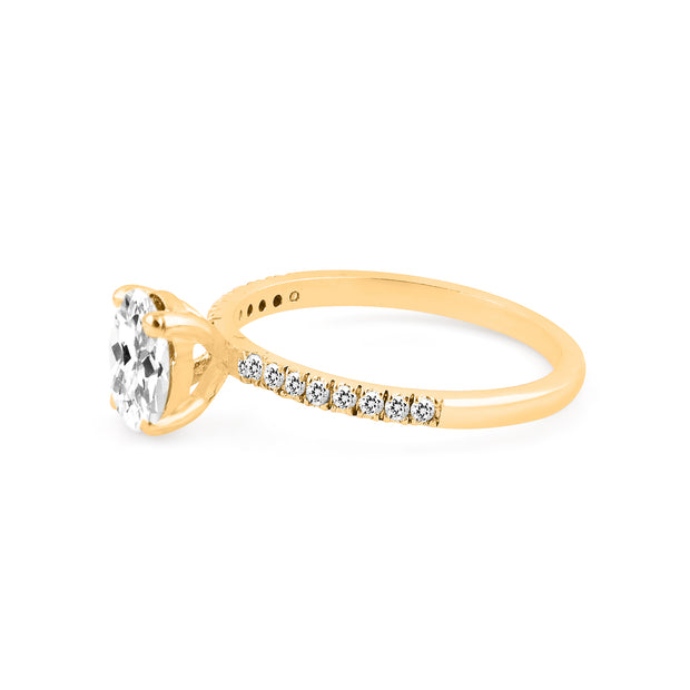 White Topaz Gemstone & Diamond Solid 14k Yellow Gold Ring