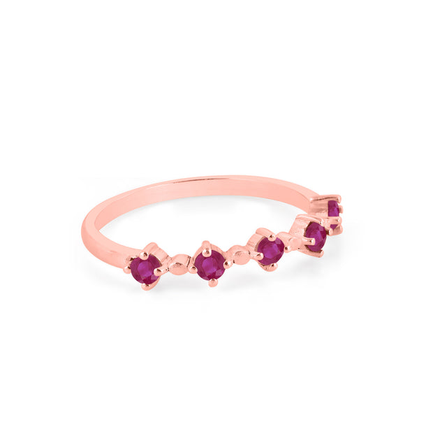 Ruby Gemstone Solid 14k Rose Gold Ring