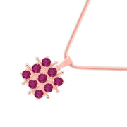 Ruby Gemstone Solid 14k Rose Gold Pendant