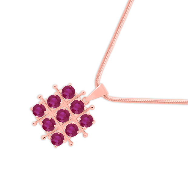 Ruby Gemstone Solid 14k Rose Gold Pendant