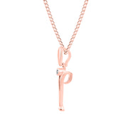 White Topaz Gemstone Solid 14k Rose Gold Lord Ganesha Pendant
