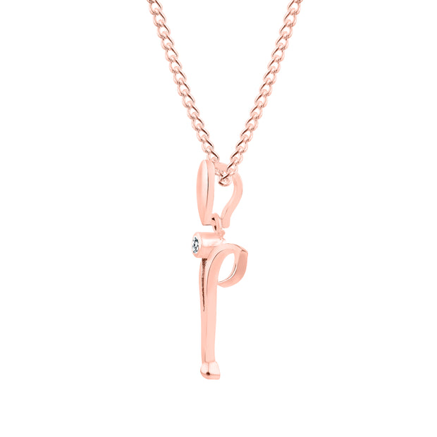 White Topaz Gemstone Solid 14k Rose Gold Lord Ganesha Pendant