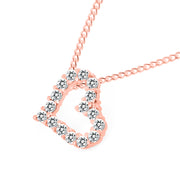 White Topaz Gemstone Solid 14k Rose Gold Heart Pendant