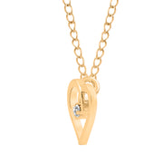 White Topaz Gemstone Solid 14k Yellow Gold Heart Pendant