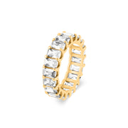 White Topaz Gemstone Solid 14k Yellow Gold Ring