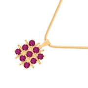 Ruby Gemstone Solid 14k Yellow Gold Pendant