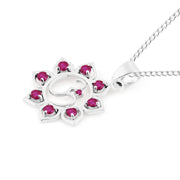 Ruby Gemstone Solid 925 Sterling Silver OM Pendant
