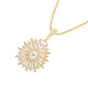 White Topaz Gemstone Solid 14k Yellow Gold Pendant