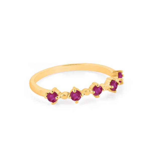 Ruby Gemstone Solid 14k Yellow Gold Ring