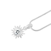 White Topaz Gemstone Solid 925 Sterling Silver Pendant