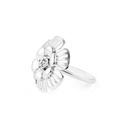 White Topaz Gemstone Solid 14k White Gold Ring