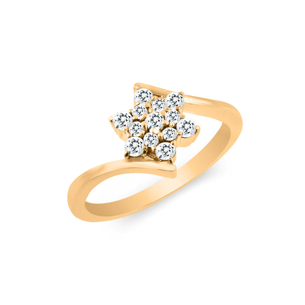 White Topaz Gemstone Solid 14k Yellow Gold Ring