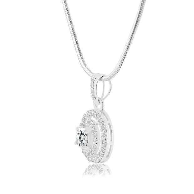White Topaz Gemstone Solid 925 Sterling Silver Pendant