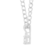 White Topaz Gemstone & Diamond Solid 925 Sterling Silver Pendant