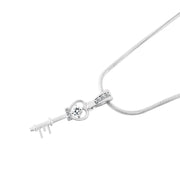 White Topaz Gemstone & Diamond Solid 925 Sterling Silver Pendant
