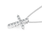 White Topaz Gemstone Solid 925 Sterling Silver Cross Pendant