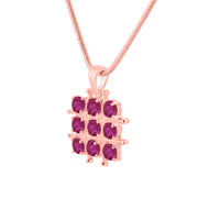 Ruby Gemstone Solid 14k Rose Gold Pendant