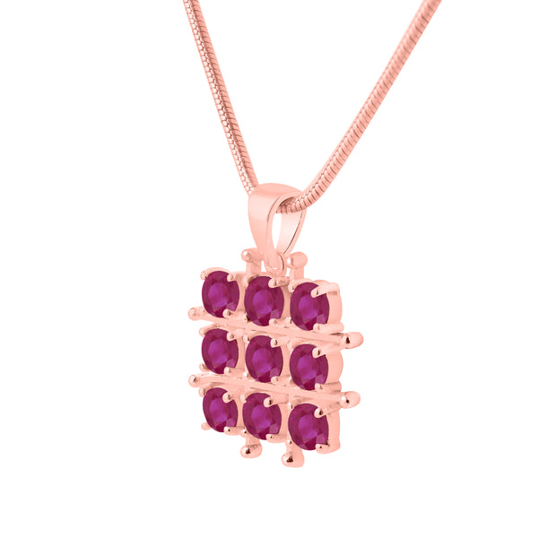 Ruby Gemstone Solid 14k Rose Gold Pendant