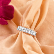 White Topaz Gemstone Solid 14k White Gold Ring