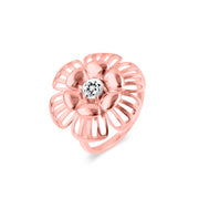 White Topaz Gemstone Solid 14k Rose Gold Ring