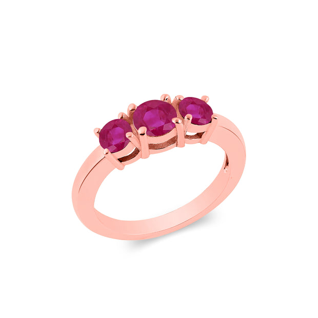 Ruby Gemstone Solid 14k Rose Gold Ring