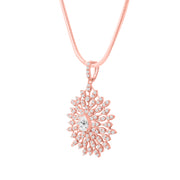 White Topaz Gemstone Solid 14k Rose Gold Pendant