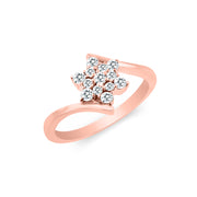 White Topaz Gemstone Solid 14k Rose Gold Ring