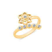White Topaz Gemstone Solid 14k Yellow Gold Ring