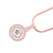 White Topaz Gemstone Solid 14k Rose Gold Pendant