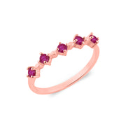 Ruby Gemstone Solid 14k Rose Gold Ring
