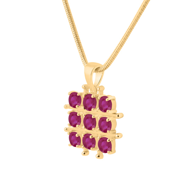 Ruby Gemstone Solid 14k Yellow Gold Pendant