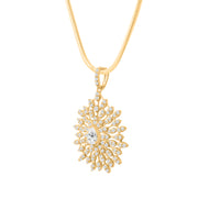 White Topaz Gemstone Solid 14k Yellow Gold Pendant