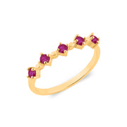 Ruby Gemstone Solid 14k Yellow Gold Ring