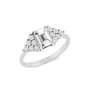White Topaz Gemstone Solid 925 Sterling Silver Ring