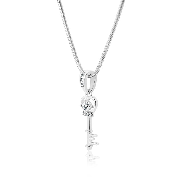 White Topaz Gemstone & Diamond Solid 925 Sterling Silver Pendant