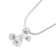 White Topaz Gemstone & Diamond Solid 925 Sterling Silver Pendant