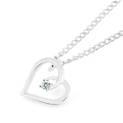 White Topaz Gemstone Solid 925 Sterling Silver Heart Pendant
