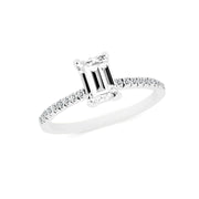 White Topaz & Diamond Gemstone Solid 14k White Gold Ring