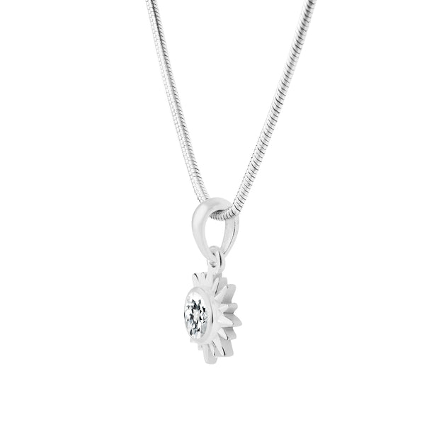 White Topaz Gemstone Solid 925 Sterling Silver Pendant