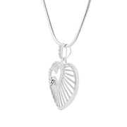 White Topaz Gemstone & Diamond Solid 925 Sterling Silver Pendant