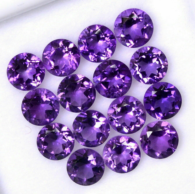 Natural Amethyst 8 MM Round Cut Loose Gemstone