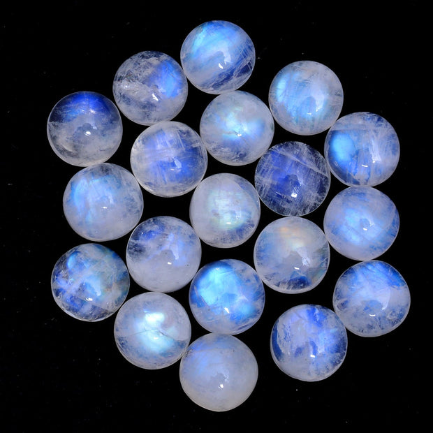 Natural Moonstone 7 MM Round Cabochon Loose Gemstone