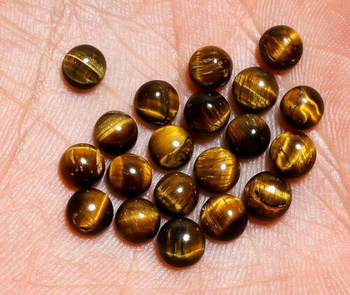 Natural Tiger's Eye 8 MM Round Cabochon Loose Gemstone