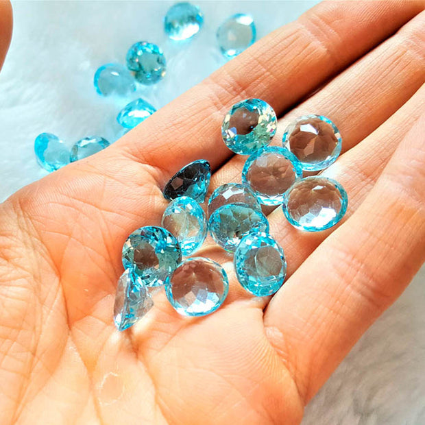 Natural Sky Blue Topaz 8 MM Round Cut Loose Gemstone