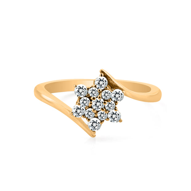 White Topaz Gemstone Solid 14k Yellow Gold Ring