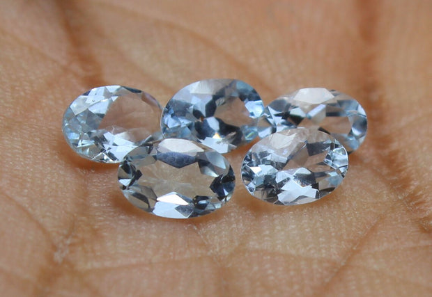 Natural Aquamarine 8x6 MM Oval Cut Loose Gemstone