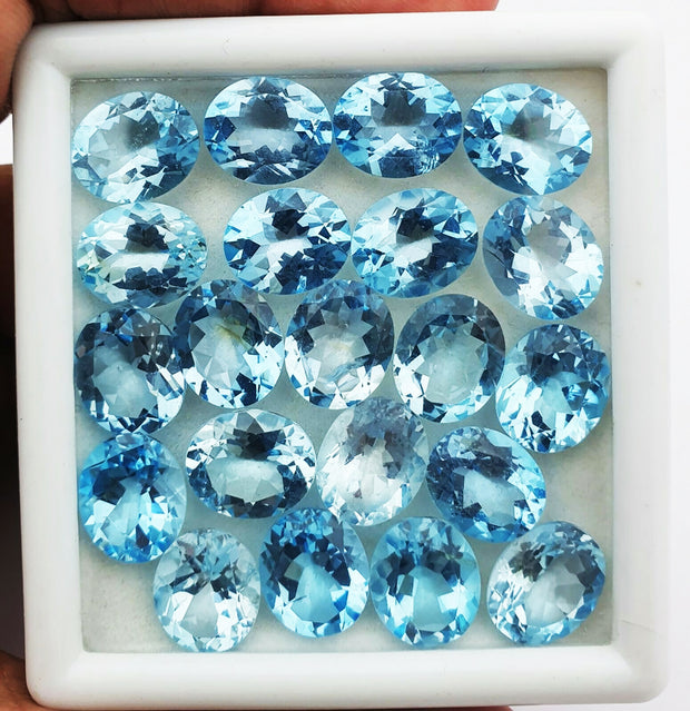 Natural Sky Blue Topaz 7x5 MM Oval Cut Loose Gemstone