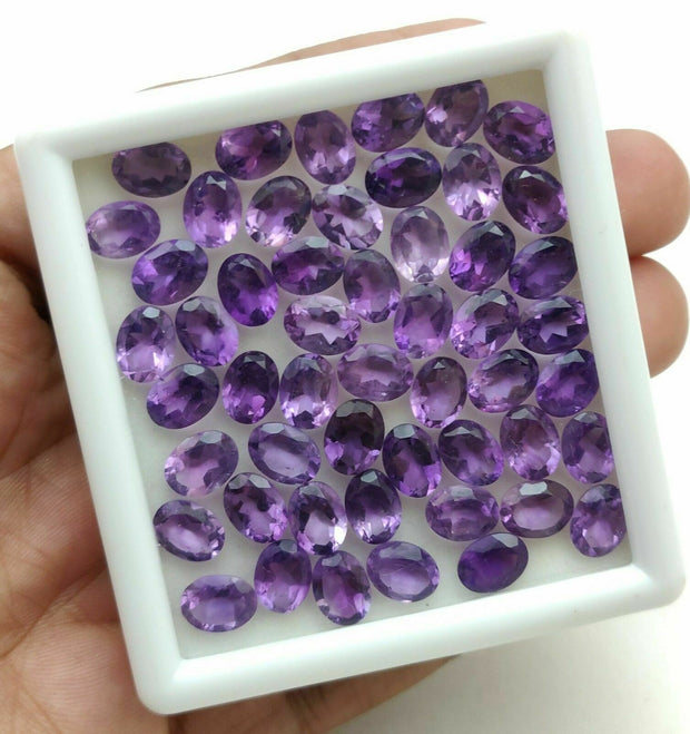 Natural Amethyst 6x4 MM Oval Cut Loose Gemstone